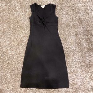 Loft Black Sleeveless knotted front Fitted Work Dress